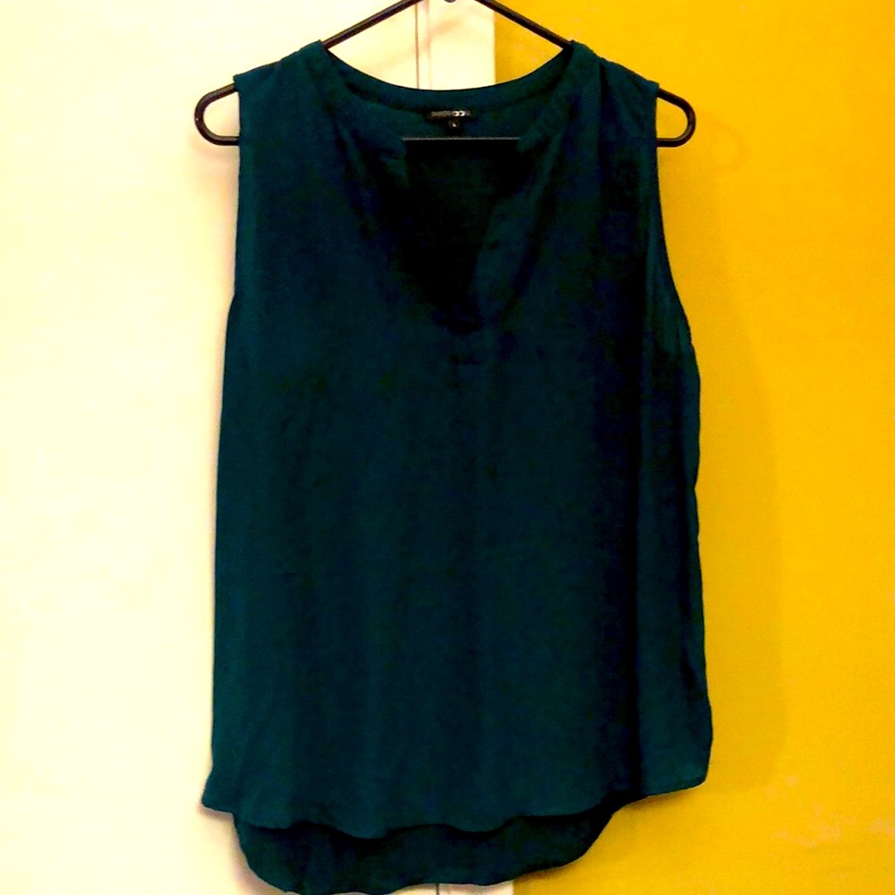 Paper Moon emerald green Sz L sleeveless top